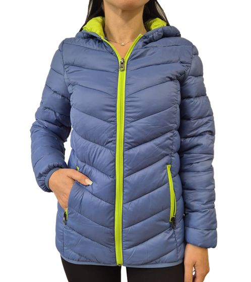 Chaqueta acolchada KangaROOS para mujer, chaleco de transición con capucha, chaqueta de primavera 95573058 azul