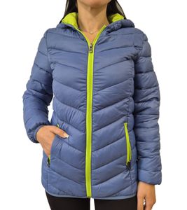 Chaqueta acolchada KangaROOS para mujer, chaleco de transición con capucha, chaqueta de primavera 95573058 azul