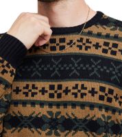 11 PROJECT PRPasco Suéter de Punto con Lana para Hombre, Camisa de Manga Larga, 20716671 194007 Beige/Negro/Verde