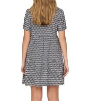 ONLY ONLNora Damen Mini-Kleid Baumwoll-Kleid im All-Over-Muster Kurzarm-Kleid 50440345 Schwarz/Weiß