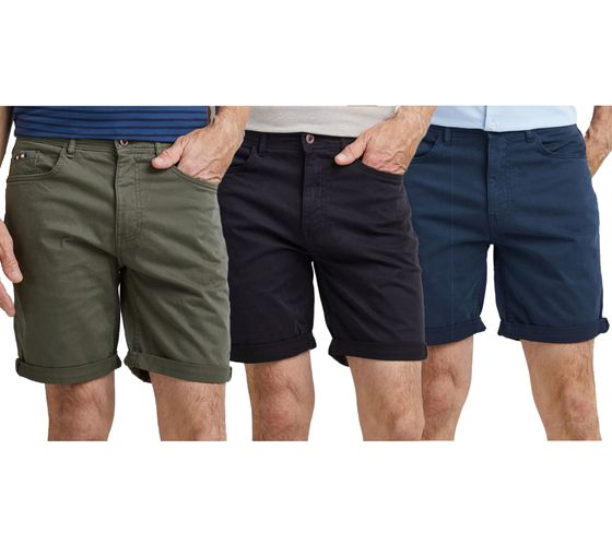 FQ1924 Josh Men's Casual Bermuda Shorts, Cotton Trousers with Turn-Up Hem, 21900320 in Navy, Black, or Olive Green