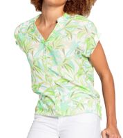 BOYSEN`S Damen Blusen-Top mit tropischen Allover-Print Kurzarm-Shirt 92863843 Grün/Weiß/Grau