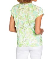 BOYSEN`S Damen Blusen-Top mit tropischen Allover-Print Kurzarm-Shirt 92863843 Grün/Weiß/Grau