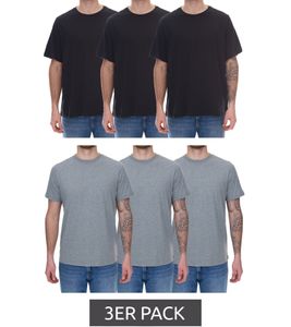 3er Pack PUMA Herren Baumwoll-Shirt T-Shirts Rundhals-Shirt Basic-Shirt 678256 02 in Schwarz oder 683509 01 in Grau