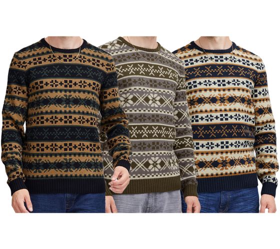 11 PROJECT PRPasco Men's Knit Sweater with Wool Content, Long-Sleeved Shirt 20716671 in Navy, Green, or Black