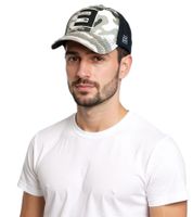 Eminem Unisex Trucker-Cap mit Logo-Stickerei im Camouflage-Look Baseball-Cap TC102253EMM Schwarz/Weiß/Grau