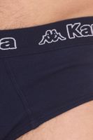 5er Pack Kappa Herren Slip mit Baumwoll-Stretch Unterwäsche mit Logobund Unterhose 711167 Schwarz, Blau oder Grau