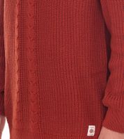 Pull torsadé pour homme, col rond durable 970108 Marron rouille