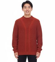 Pull torsadé pour homme, col rond durable 970108 Marron rouille