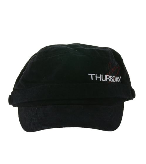 Gorra unisex de algodón Thursday de la banda post-hardcore con corte militar y ajuste ligeramente curvado FC107889THU Negra