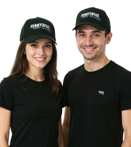 Pennywise Unisex Punkrock-Band Trucker-Cap mit Logo-Stickerei Baseball-Cap Fan-Artikel TC103001PEN Schwarz