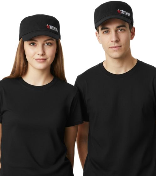 Casquette unisexe en coton du groupe punk rock Green Day, coupe militaire et légèrement incurvée, FC107042GRN, noire