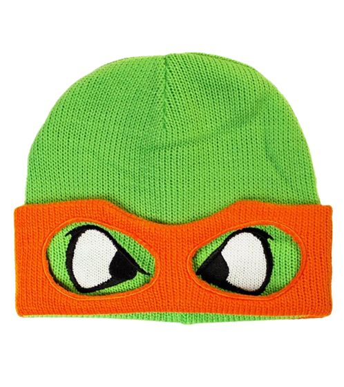 Teenage Mutant Ninja Turtles Beanie im Michelangelo-Gesichtsdesign Strick-Beanie Fan-Artikel KC07QPTMT Grün