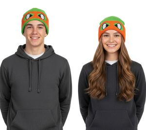 Gorro de las Tortugas Ninja con diseño de la cara de Miguel Ángel, tejido, producto para fans KC07QPTMT Verde Gorro de las Tortugas Ninja con diseño de la cara de Miguel Ángel, tejido, producto para fans KC07QPTMT Verde