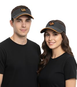 Korn Unisex Visor-Cap Metal-Band mit Logo-Stickerei Baumwoll-Cap Fan-Mütze 1134KRN Grau Korn Unisex Visor-Cap Metal-Band mit Logo-Stickerei Baumwoll-Cap Fan-Mütze 1134KRN Grau