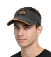 Korn Unisex Visor-Cap Metal-Band mit Logo-Stickerei Baumwoll-Cap Fan-Mütze 1134KRN Grau