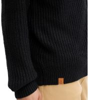 Herren schöne Basic Strick-Jacke mit Kapuze Grobstrick-Pullover 950830 Schwarz