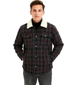 Herren Hemd-Jacke Kunstfelljacke im Karo-Muster modisches Langarm-Hemd 957592 Schwarz/Grau/Rot Herren Hemd-Jacke Kunstfelljacke im Karo-Muster modisches Langarm-Hemd 957592 Schwarz/Grau/Rot