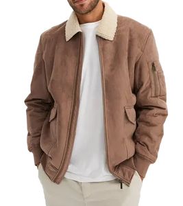 Herren Kernige Jacke in Wildlederoptik mit Teddykragen Outdoor-Jacke 955829 Hell-Braun