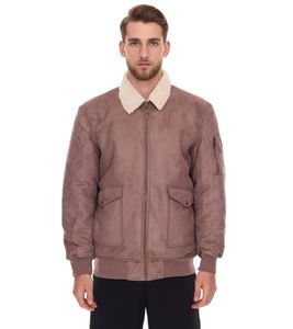 Men's Rugged Suede Jacket with Teddy Bear Collar, Outdoor Jacket 955829 Light Brown