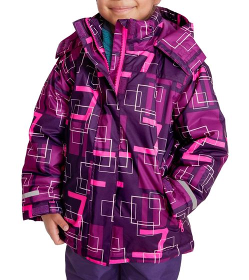 Children's Winter Jacket for Girls, Sustainable Ski Jacket, Outdoor Jacket with Hood and Snow Guard 954693 Purple/Pink