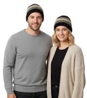 Gorro de invierno unisex de crochet Trust Co, gorro de punto suave con rayas, gorro de algodón, 7312GUY azul marino/blanco/verde