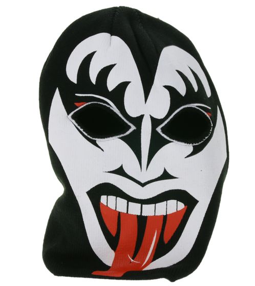 KISS Beanie mit großem Front-Print Strick-Mütze Fan-Beanie mit Logo im Nacken SK162063KIS Schwarz
