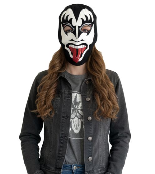 Gorro KISS con estampado frontal grande, gorro de punto con logo en el cuello, SK162063KIS negro