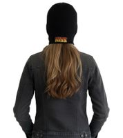 Gorro KISS con estampado frontal grande, gorro de punto con logo en el cuello, SK162063KIS negro