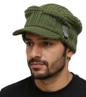 Angels & Airwaves - Gorro unisex estilo militar de punto con visera, algodón, KC107956ANG, color caqui