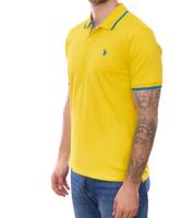 Polo homme U.S. POLO ASSN., chemise basique, chemise en coton, chemise à manches courtes, jaune ou rouge avec détails bleus