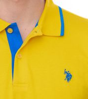 Polo homme U.S. POLO ASSN., chemise basique, chemise en coton, chemise à manches courtes, jaune ou rouge avec détails bleus