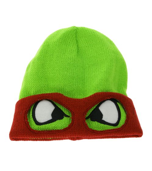 Teenage Mutant Ninja Turtles Beanie with Raphael's Face Design, Knitted Beanie, Fan Merchandise KC07QOTMT Green