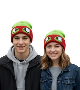 Gorro de las Tortugas Ninja con la cara de Rafael, tejido, producto para fans KC07QOTMT, verde Gorro de las Tortugas Ninja con la cara de Rafael, tejido, producto para fans KC07QOTMT, verde