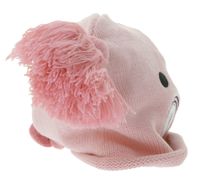 Gorro Piggy para Adolescentes con Pompones y una Carita Adorable en la Parte Delantera BE170080PLW Rosa