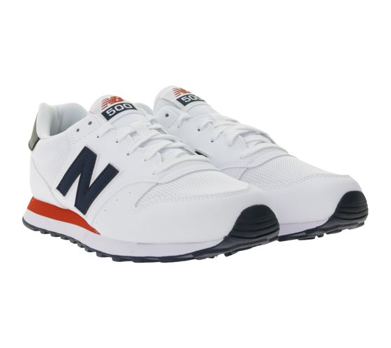 New Balance 500 Men's Sneakers, Breathable Retro-Style Lace-Up Shoes, GM500SWB White