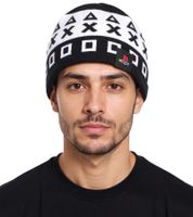 Gorro PlayStation con símbolos de PlayStation, gorro de juego, gorro de punto, producto para fans KC042612SNY, negro/blanco
