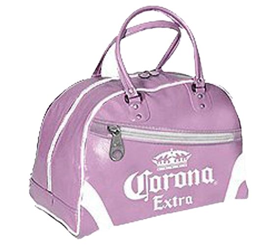 Borsa bowling da donna Corona Beer, borsa a mano e tracolla con logo, 31 x 22 x 12 cm, MB53346COR0, rosa