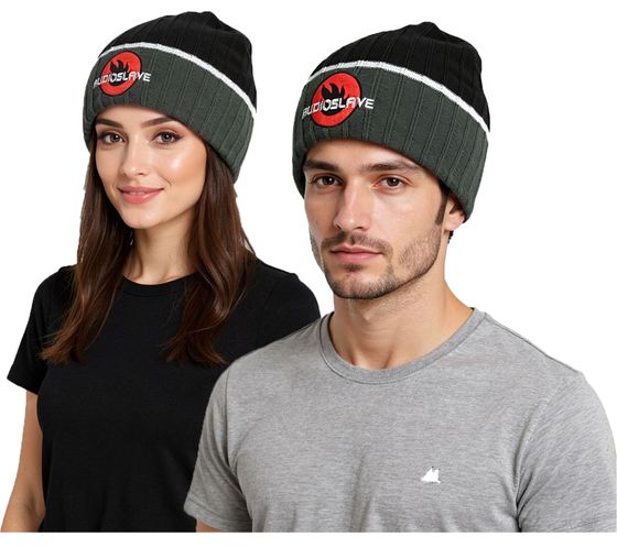 Audioslave - Gorro de invierno con logo bordado, diseño de banda de rock, 1318 AUD, negro/gris/blanco