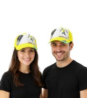 LEYENDAS DE LA COPA MUNDIAL Gorra de béisbol unisex con diseño de Brasil Gorra de algodón con estampado de jugador de fútbol Gorra con visera curva con estampado del número 9 Aspecto dañado TC123027WCL Amarillo/Multicolor