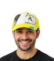 LEYENDAS DE LA COPA MUNDIAL Gorra de béisbol unisex con diseño de Brasil Gorra de algodón con estampado de jugador de fútbol Gorra con visera curva con estampado del número 9 Aspecto dañado TC123027WCL Amarillo/Multicolor