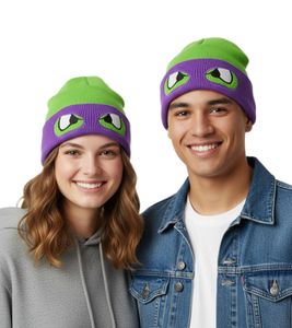 Gorro de las Tortugas Ninja con la cara de Donnie, tejido, producto para fans KC07QQTMT Verde Gorro de las Tortugas Ninja con la cara de Donnie, tejido, producto para fans KC07QQTMT Verde