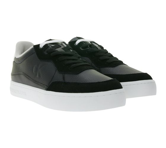 Calvin Klein Sneakers: Fashionable genuine leather shoes with logo on the outside, outdoor shoes YM0YM011530GM Black
