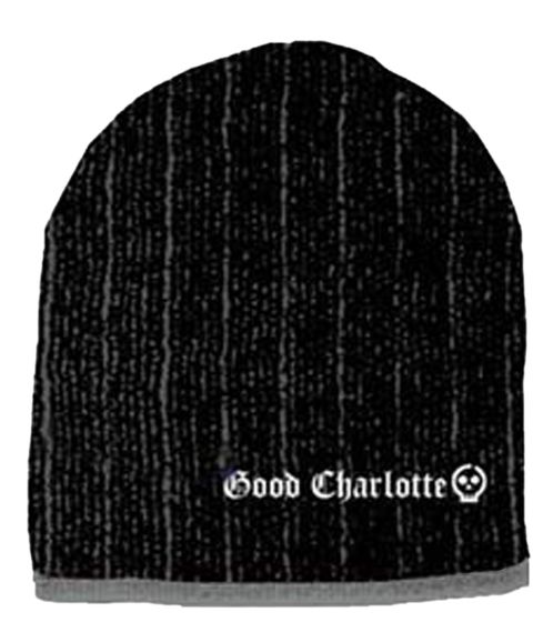 Berretto unisex in cotone con scritta "Good Charlotte Pop Punk Band" e vestibilità classica, 9252GDC, nero/bianco