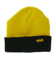 Batman Unisex Beanie Knit Hat with Batman Logo Fan Beanie KC07AQBTM Black/Yellow