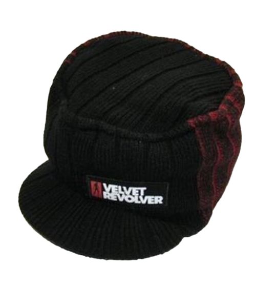 Berretto unisex con visiera Velvet Revolver e scritta, cappello casual, KC101466VLR, Nero/Rosso