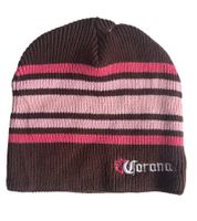 Corona Women's Beanie Winter Hat, Soft Knit Hat with Logo Embroidery, Cotton Hat, KC101387COR, Brown/Pink