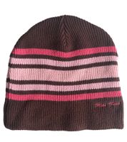 Corona Women's Beanie Winter Hat, Soft Knit Hat with Logo Embroidery, Cotton Hat, KC101387COR, Brown/Pink