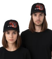 Unisex Peaked Cap with "My Chemical Romance" Logo, Peaked Beanie, Casual Hat, KC1012411MCR, Black/Red