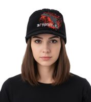 Unisex Peaked Cap with "My Chemical Romance" Logo, Peaked Beanie, Casual Hat, KC1012411MCR, Black/Red
